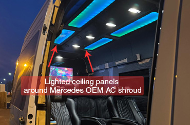 Lighted ceiling around stock AC