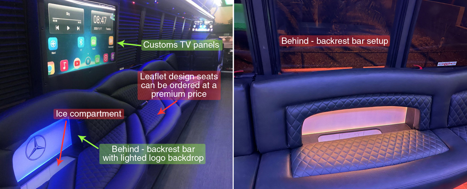Limo bus DIY bars