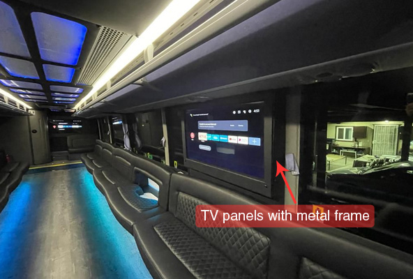 Limo bus TV frames & panels