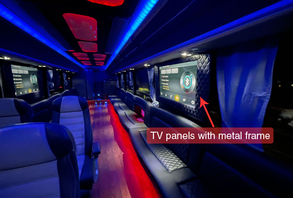 Limo bus TV frames & panels