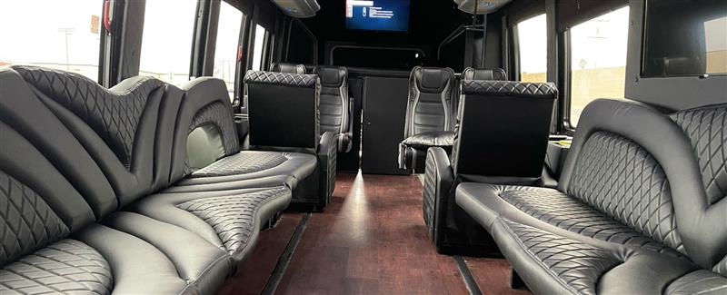 Limo bus seats with frames
