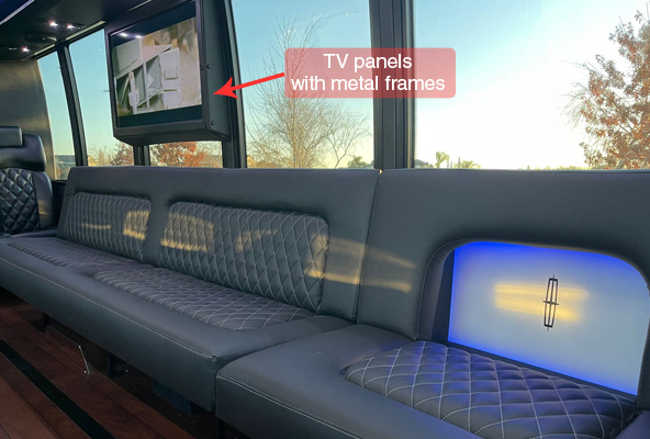 tv panels with metal frames