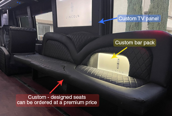 custom designed seats can be ordered at a premium price
