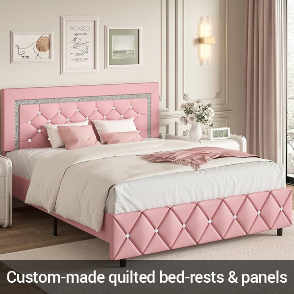 Custom made quilted bed rests and panels