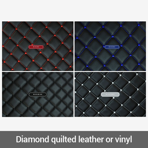 Diamond quilted leather or vinyl