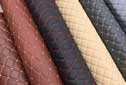 Diamond-stitched vinyl/leather