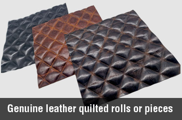 Genuine leather quilted rolls or pieces
