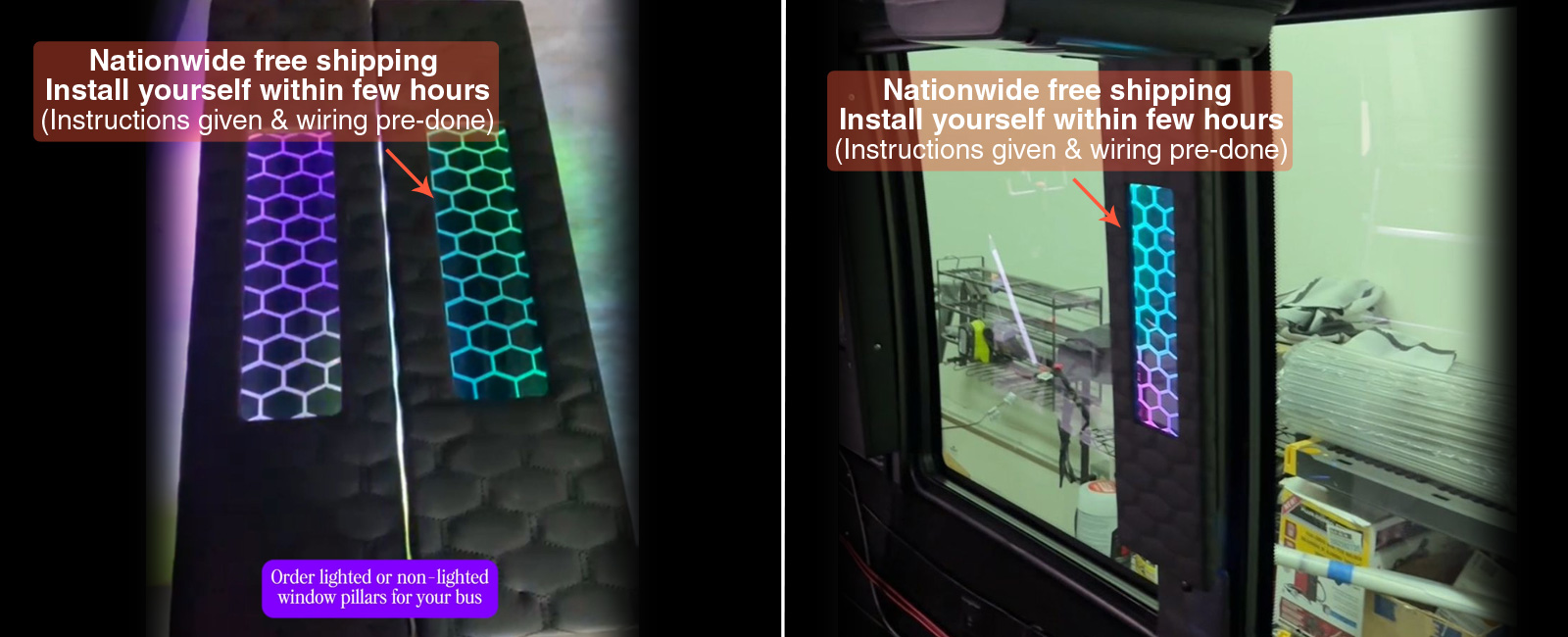 Limo bus DIY lighted pillars