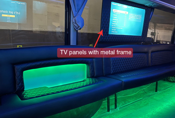 Limo bus TV frames & panels