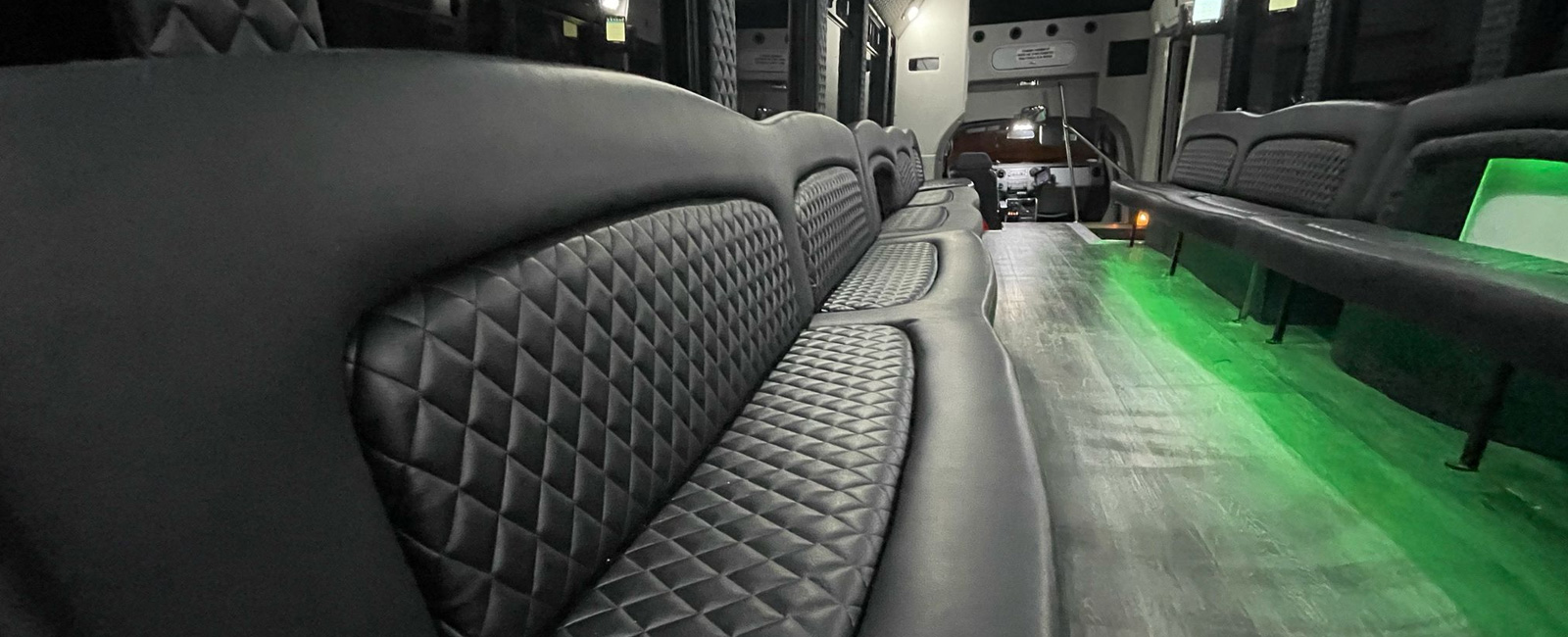 Limo bus seats with frames