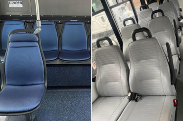Seat styles and bus brands we serve