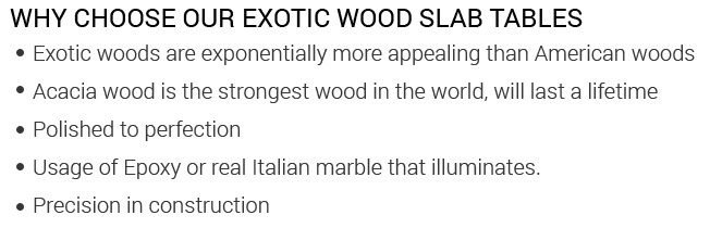 why choose our exotic wood slab tables why choose our exotic wood slab tables
