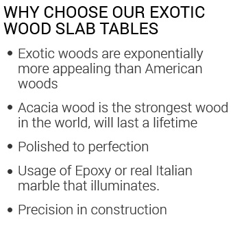 why choose our exotic wood slab tables why choose our exotic wood slab tables